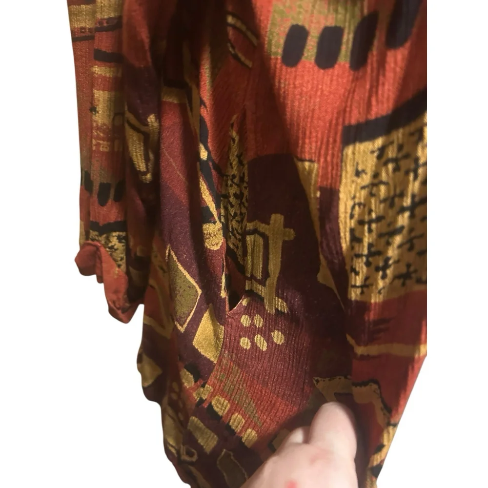 Southwest Indian Foundation‎ Size XL Lagenlook Red Cardigan